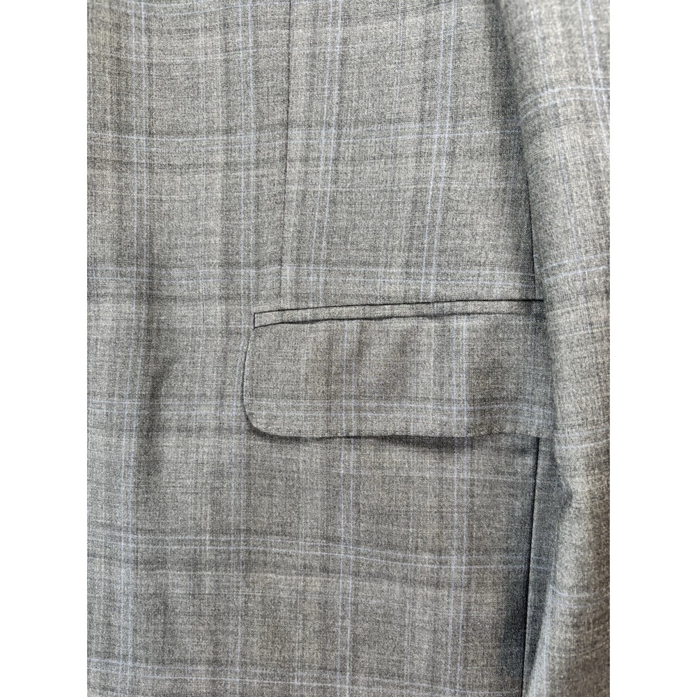 Peter Millar 48R 100% Wool Suit Gray Glen Plaid Jacket & Pants (39x28.5) Canada - Picture 3 of 16